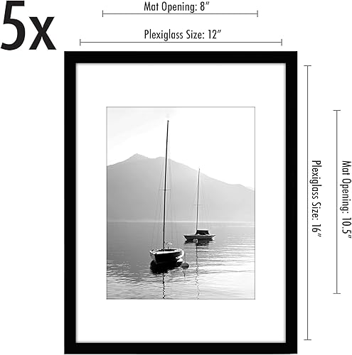 Vista 46 de Americanflat Portarretratos de 5 x 6 pulgadas con plexiglás pulido, juego de 5 portarretratos de 2 x 3 pulgadas con paspartú o para fotos de 5 x 6
