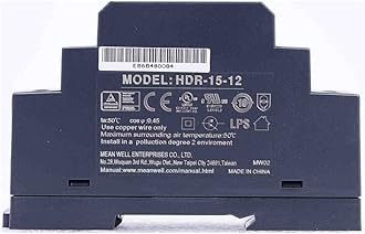 MEAN WELL Ultra Slim Step-Shape 1SU DIN Rail Power Supply, 12V 1.25A 15W - HDR-15-12