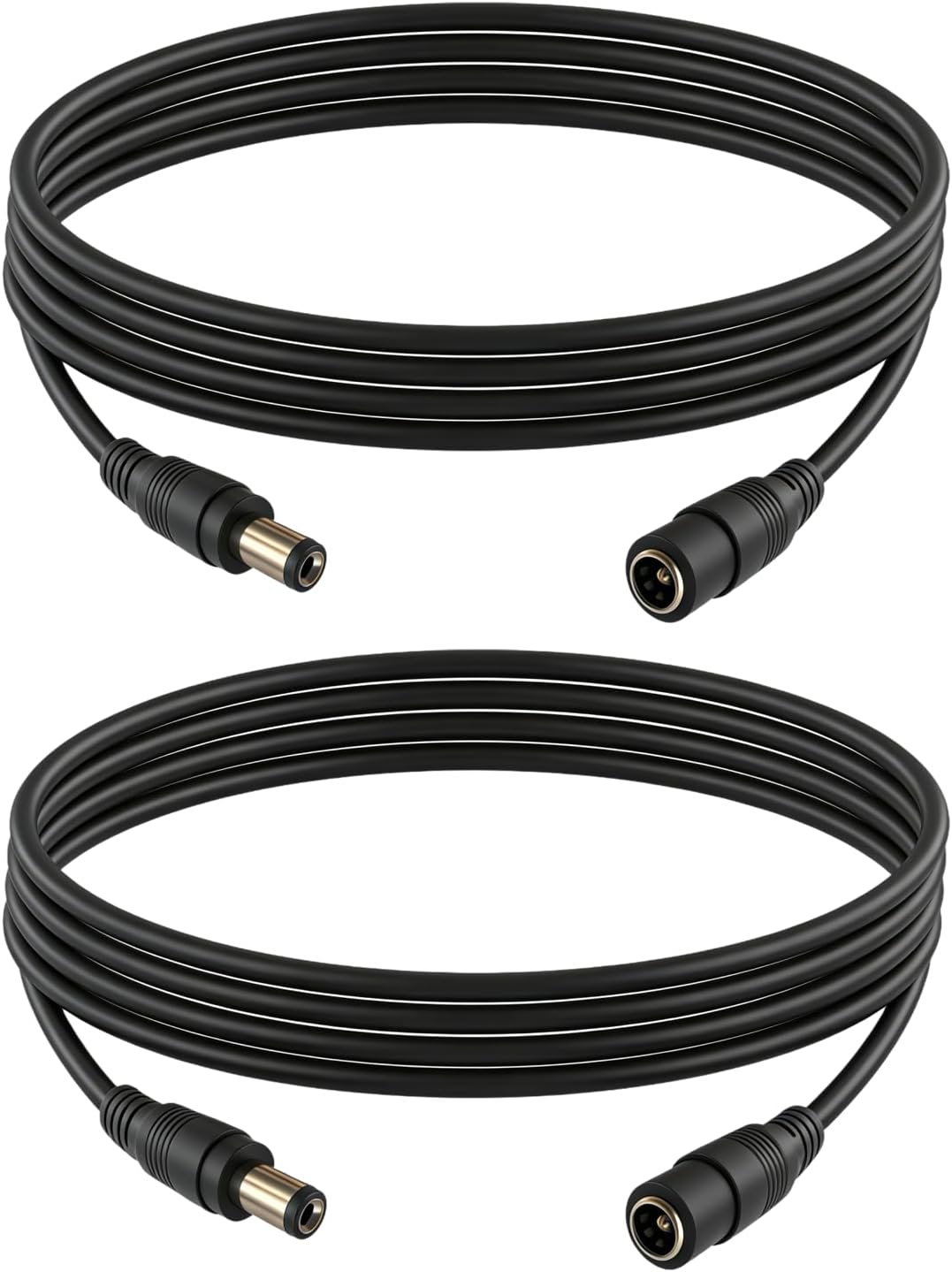 9.8FT 12V DC Extension Cable 5.5x2.1mm Male to Female DC Connector (Black) for Monitoring LED Strip Lights Cameras Routers 2 PCS