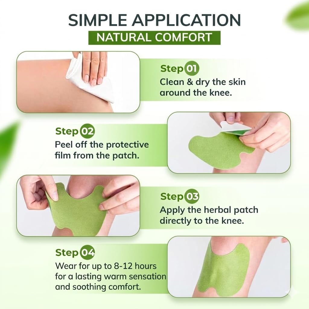FlexiKnee Warming Herbal Lot de 3 patchs chauffants adhésifs pour genoux et corps – Ajustement flexible et léger (genouillères, 36 pièces)