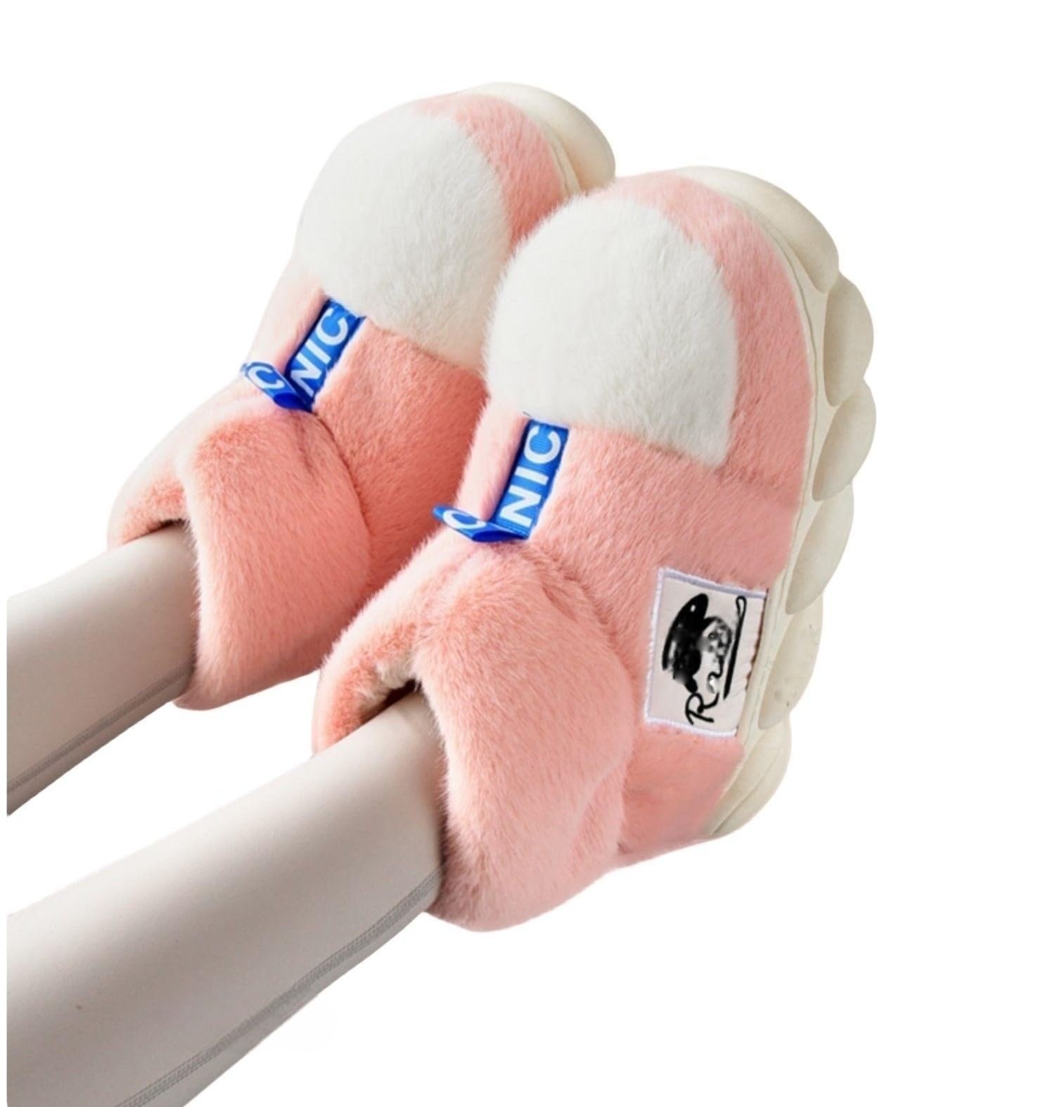 ZONTO Ciabatte Slifori di Cotone Uomini E Donne Borse Invernali con Casa Non Slittata può Essere Indossata Fuori Scarpe di Cotone Peluche-D-38-39 Iarde (Adatti per 37-38)