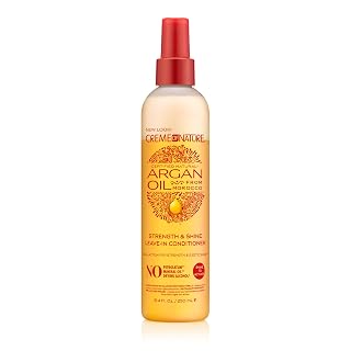 Creme of Nature Strength & Shine Leave-In Conditioner, Dual-Action Moisture & Protection, Infused with 100% Organic Argan Oil from Morocco, 8.45 fl oz - Amazon product rated Grade A