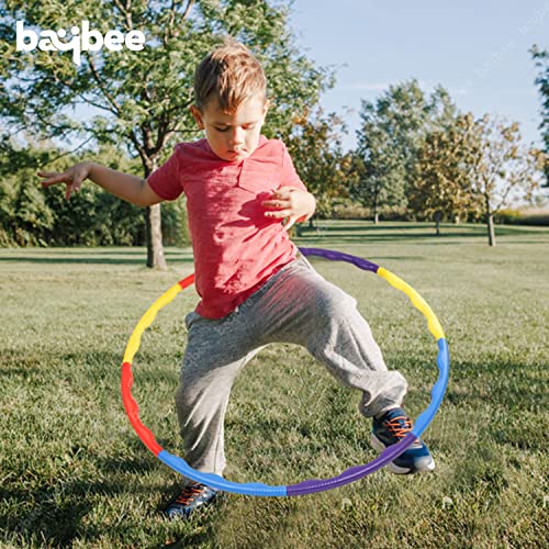 Image of Baybee Adjustable Detachable Hula Hoop for Kids & Adults with 8 Interlocking Pieces | Fitness Ring for Exercise, Dance & Fun Play | Indoor Outdoor Hoops Toy for Boys, Girls & Women (Multicolour)