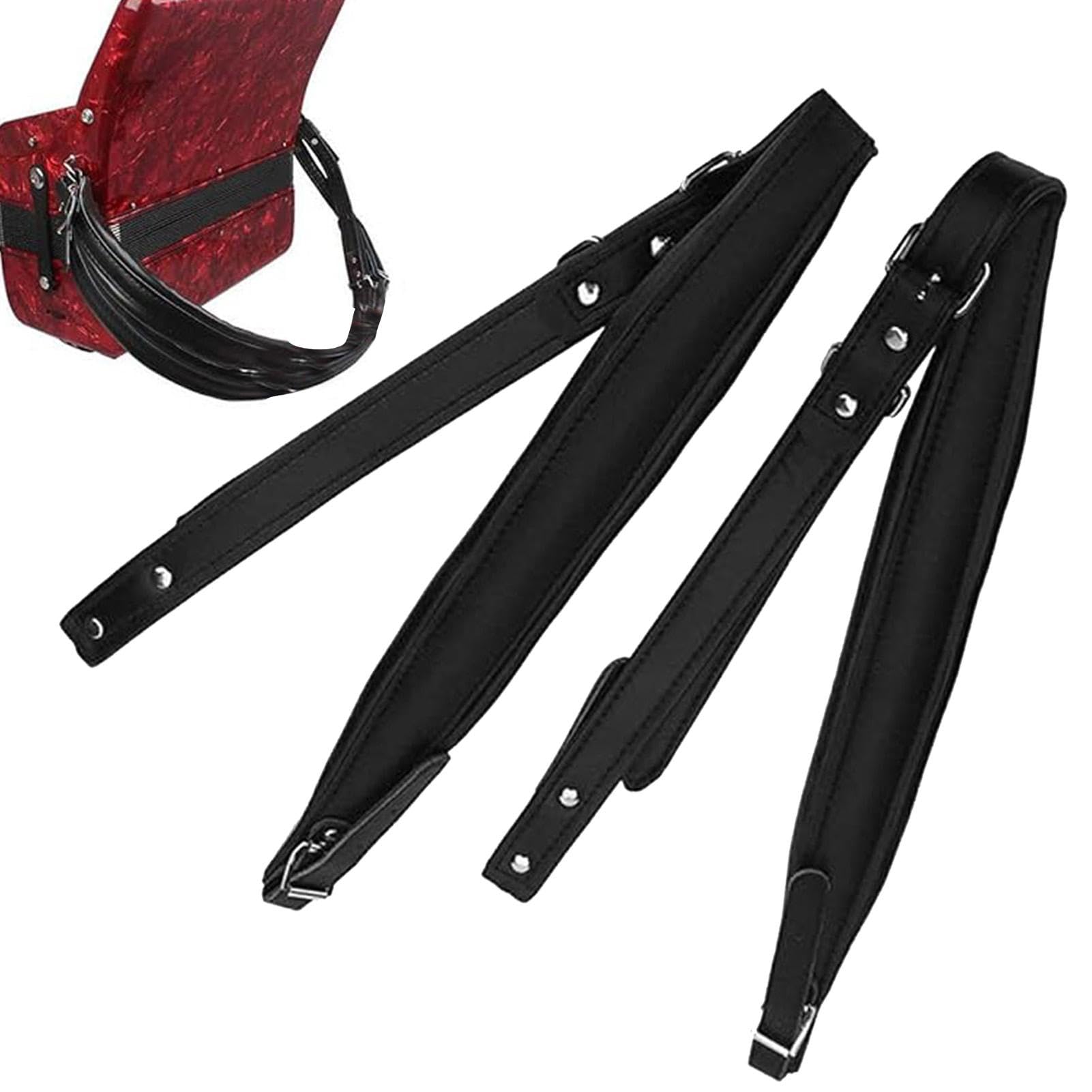 Bretelles pour accordéon | Large ceinture accordéon | Sangle réglable | Sangles en similicuir | 16 basses à 120 basses - Ceinture réglable pour instrument de musique en similicuir pour performance