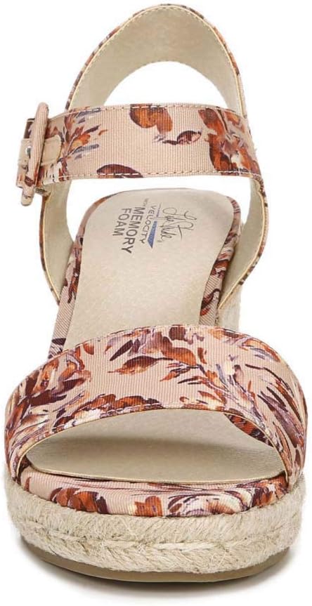 LifeStride Women's Tango Espadrille Wedge Sandal 9.5 Wide Blush Multi