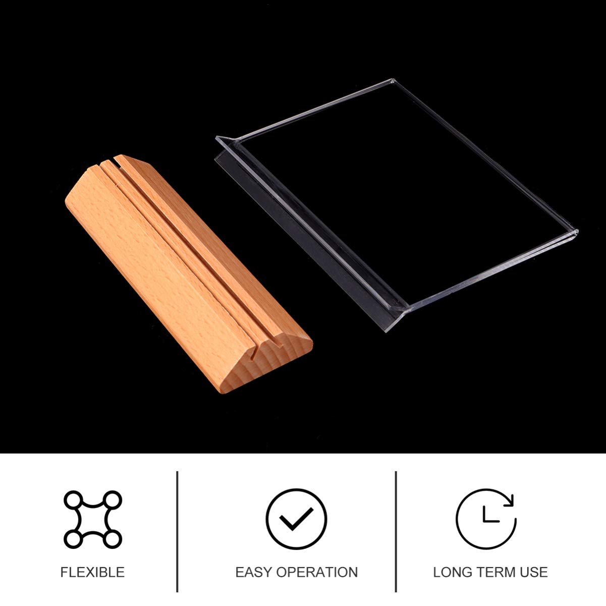 Hemobllo Acrylic Sign Holder Menu Holder with Easy Bottom Loading