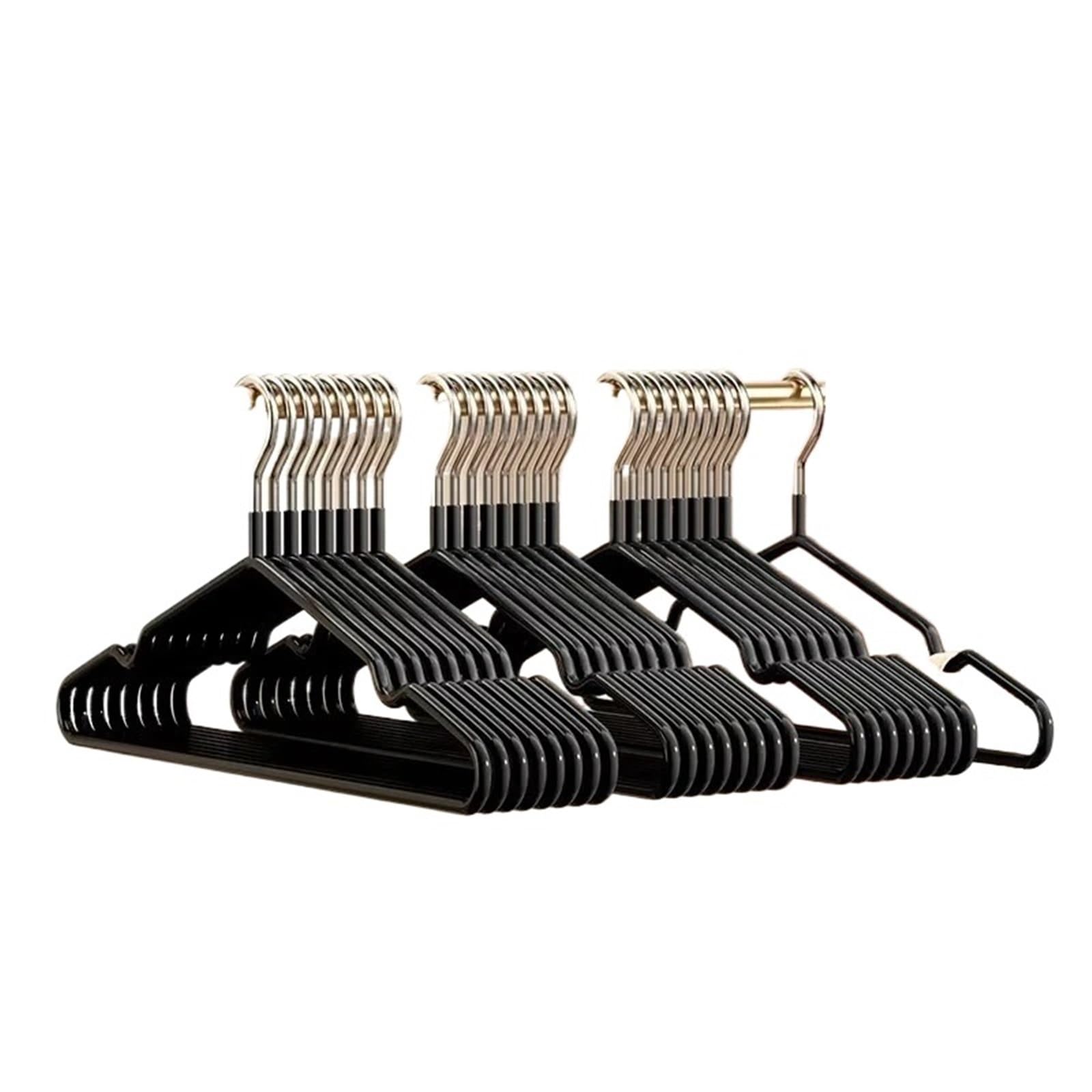 Hangers 10pcs/set Household Clothes Hanger Metal Traceless No-slip Hangers Home Wardrobe Space Saving Organizer(Black)