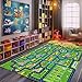 Car Rug Road Rug Kid Play Mat,Playroom Toy Car Mat,Kids Carpet City Map for Bedroom Classroom,Extra Large Thick (59X39.4 Inch)