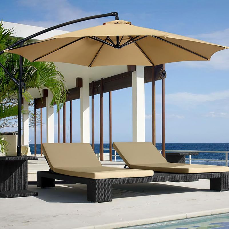 Homoyoyo 5ft Replacement Patio Umbrella Canopy Top, 2.7m Outdoor Fabric Canopy for 8 Ribs Umbrellas, Durable Polyester Replacement for Garden and Yard BananaUmbrellas, Easy to Install Sunshade Cover image 2