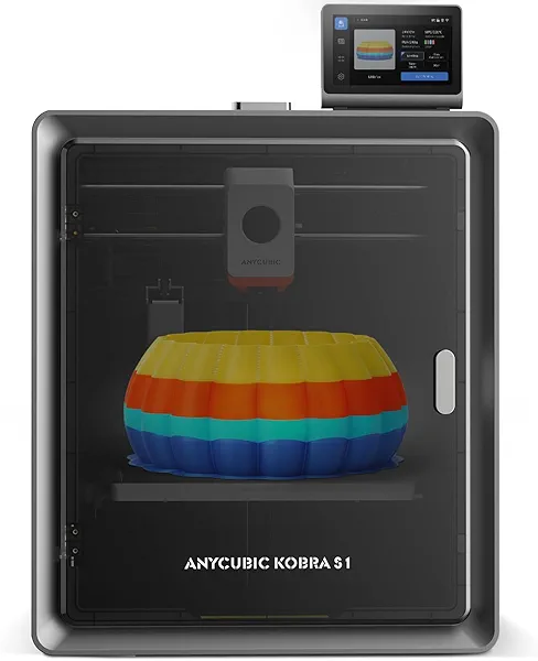 Anycubic 3D Printer Kobra S1 Only, Support Multi Color Printing Needs ACE Pro, Max 600mm/s High Speed High Precision Works Right Out of Box, Core XY Structure Esay to Use 9.8"x9.8"x9.8"
