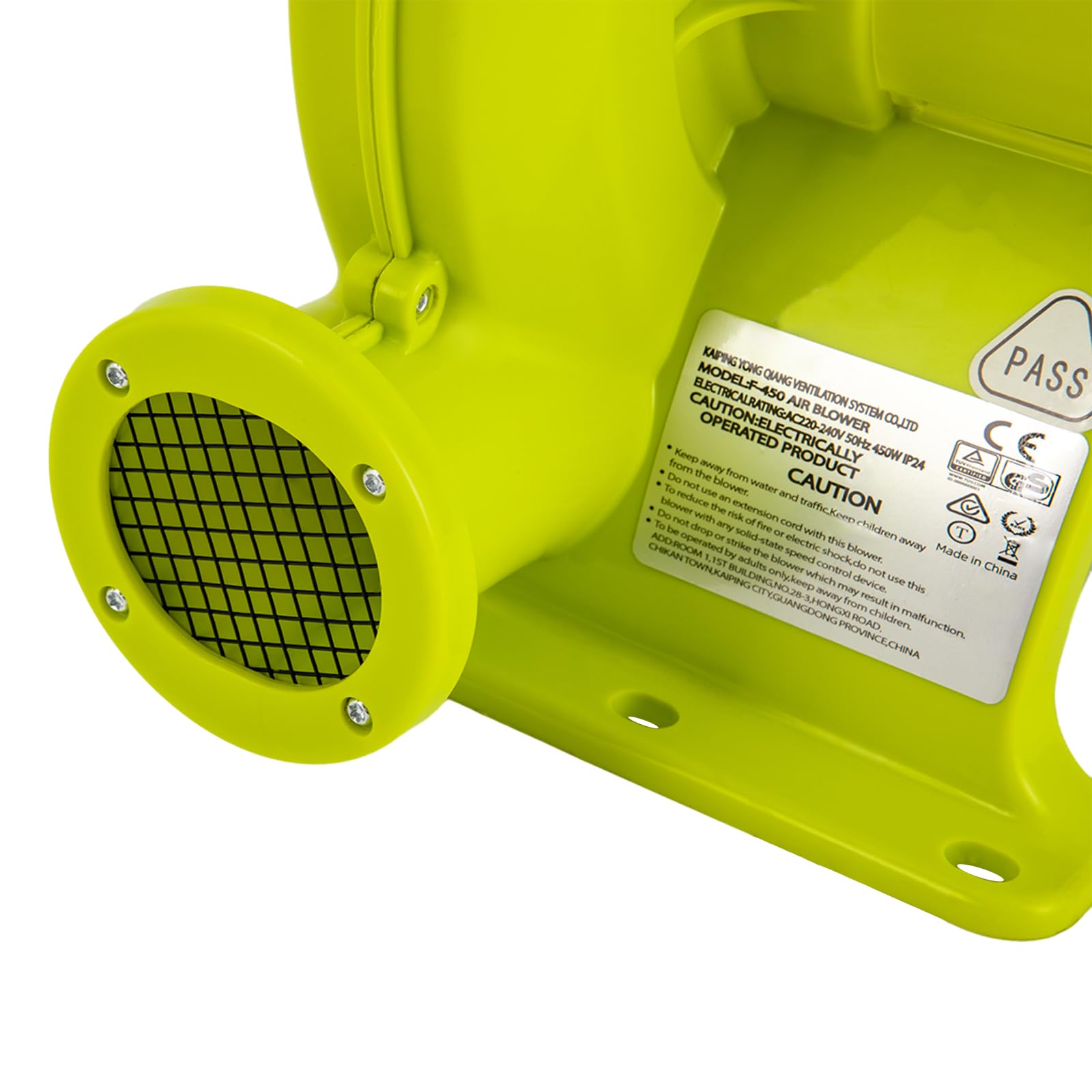 Souffleur à air 450 W - Souffleur électrique - Souffleur permanent pour jouets gonflables - Souffleur commercial pour châteaux gonflables - Machine à vent avec long câble d'alimentation