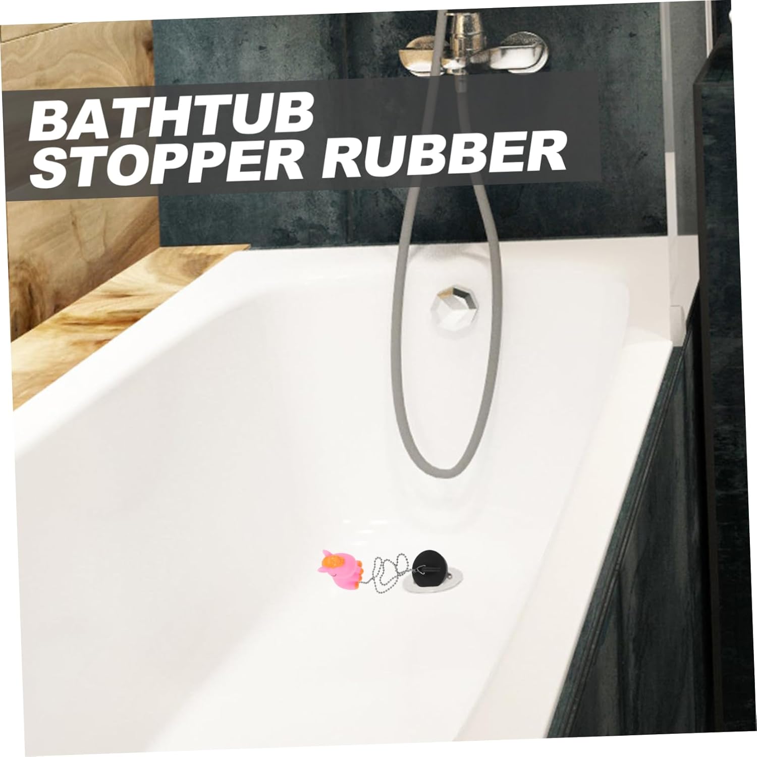 Angoily Mermaid Bathtub Stopper Plug with Chain 1.57 Inch Rubber Drain Stopper for Bathroom Sink and Tub Hair Debris Prevention Suitable for Home and Hotel Use