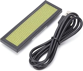 Etiqueta de Nombre LED programable 110-240V Tablero de visualización de letreros de Mensajes con Desplazamiento LED para Restaurante, Tienda, Fiesta, Bar (Amarillo), Ventanas de automóviles, Tiendas