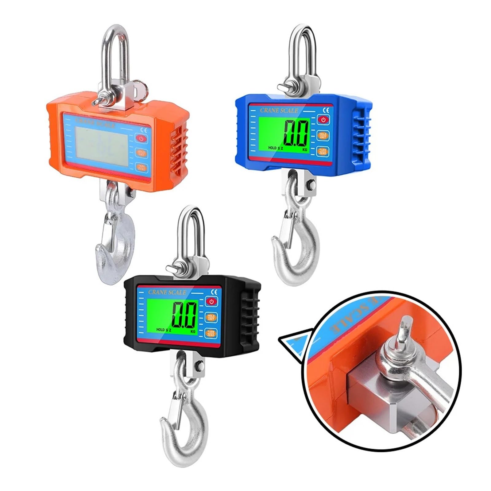 1 szt. Ekran LCD o wadze 1000 kg Elektroniczna waga dźwigowa, przenośna, wytrzymała hakowa Waga do zawieszania