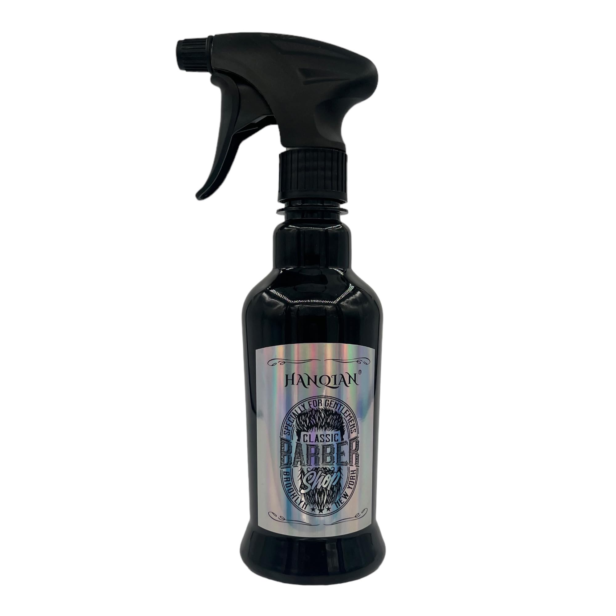Eson Black Circle Hair Water Spray Bottle 300Ml, Whisky Style Spray Bottle For Hair, Barber Salon Hairdresser, Mist Sprayer,Retro Stylish, Empty Refillable Sprayer For Shaving And Cleaning 300Ml (Black Circle)