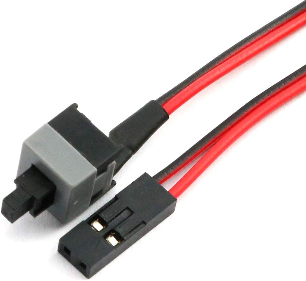 ZYAMY 2PCS 2-Pin PC Power Cable Reset Switch ATX Computer Case Internal Power Cable On/Off Cord Red+Black