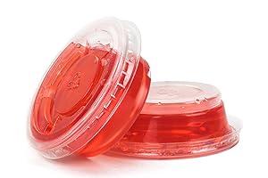 Golden Apple 0.5 oz Clear Plastic Jello Shot Souffle Cups with Lids,...
