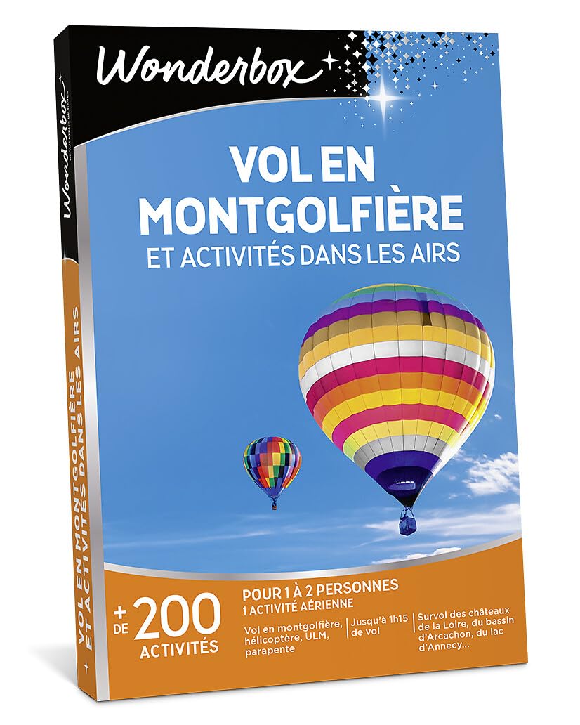 WONDERBOX - Coffret Cadeau Vol en Montgolfière pour 1 ou 2 pers