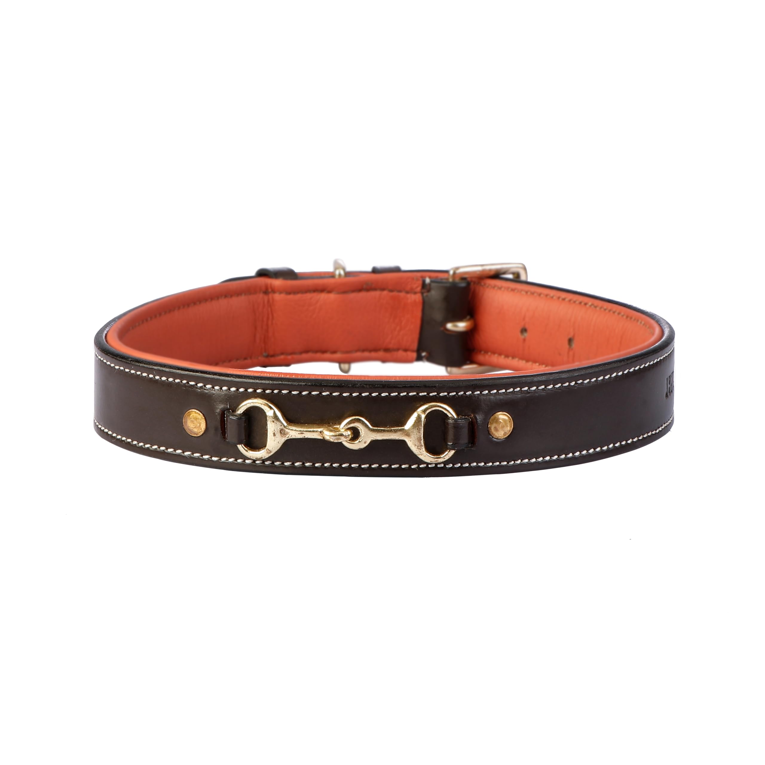 Comrade Saddlery Genuine Leather Dog Collar, Luxurious Neck Collar with Brass Fittings Dogs, Vibrant Polish and Padding for Easy Comfort (22 INCHES, Havana with Tan Padding) (B0CWPMMZC1) Amazon Price History, Amazon Price Tracker