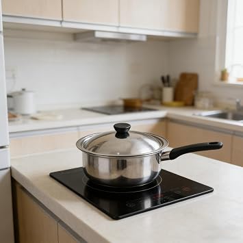 Zerodeko Stock Pot Lid 22cm Stainless Steel Pot Lid with Knob Frying Pan Cover Replacement Universal Cooking Pot Lid