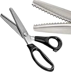 Tesoura De Picotar Com Borda Serrilhada E Recortada, Multifuncional Aço Inoxidável, Alfaiate, Corte Profissional Em Zigue-Zague Para Costura, Artesanato, Papel, Roupas, Tecido Casa (7 Mm,