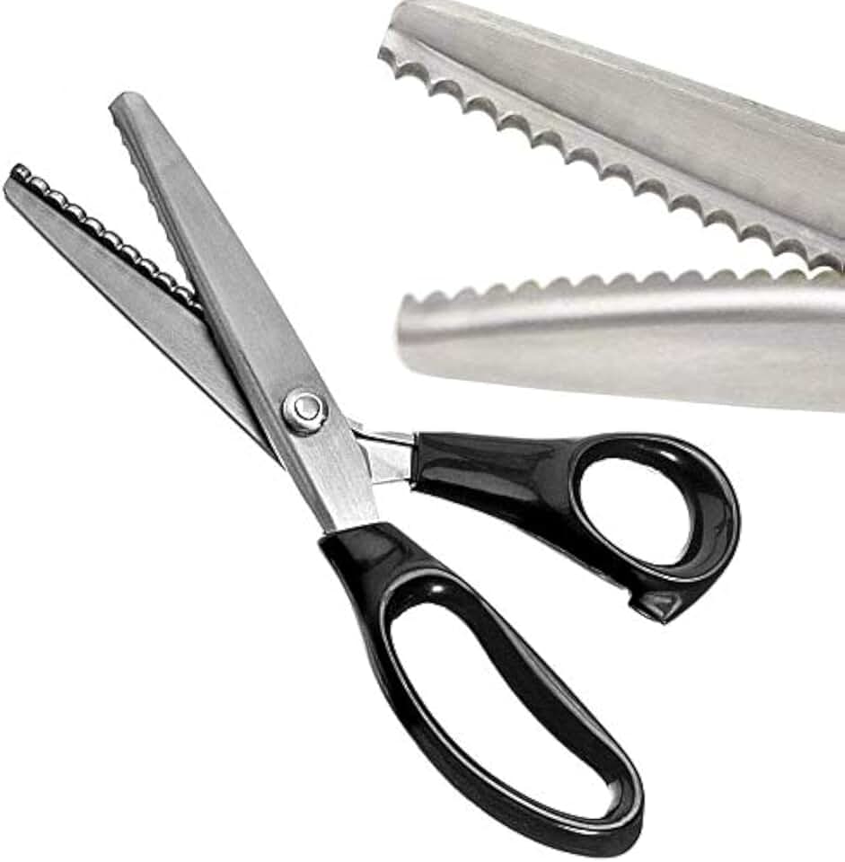Tesoura De Picotar Com Borda Serrilhada E Recortada, Multifuncional Aço Inoxidável, Alfaiate, Corte Profissional Em Zigue-Zague Para Costura, Artesanato, Papel, Roupas, Tecido Casa (7 Mm,