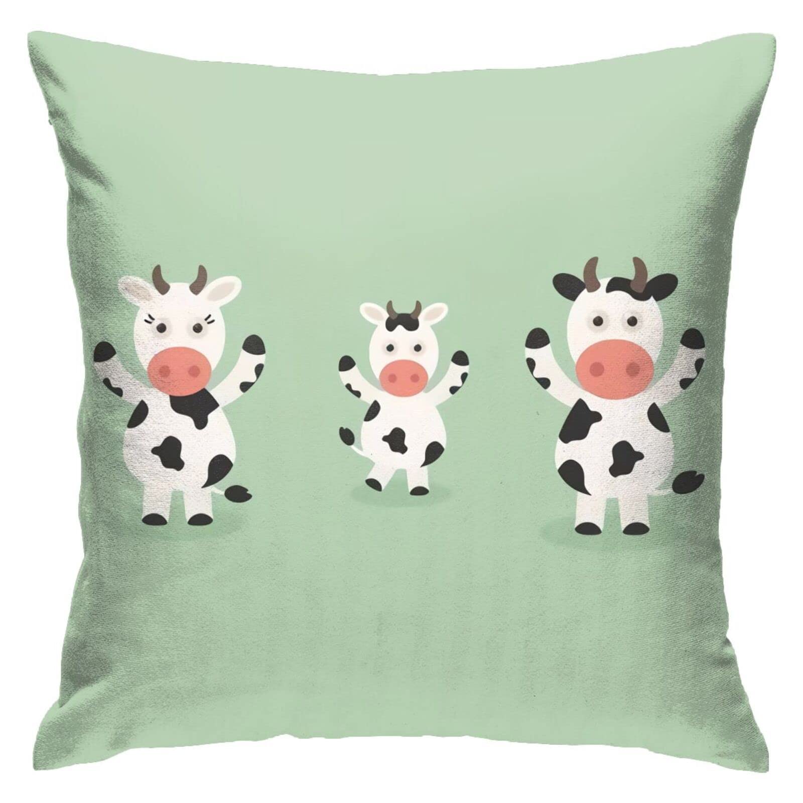 HUYGD Square Pillowcase 45X45cm Cartoon Cow Set Printed Cushion Cover Soft Pillow Case Personalised Throw Pillow Cover For Gifts, Sisters, Best Friend