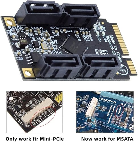 Miniatura 5 de NFHK Mini PCI-E PCI Express a SATA 3.0 adaptador de cuatro puertos convertidor 6Gbps tarjeta de extensión de disco duro para SSD