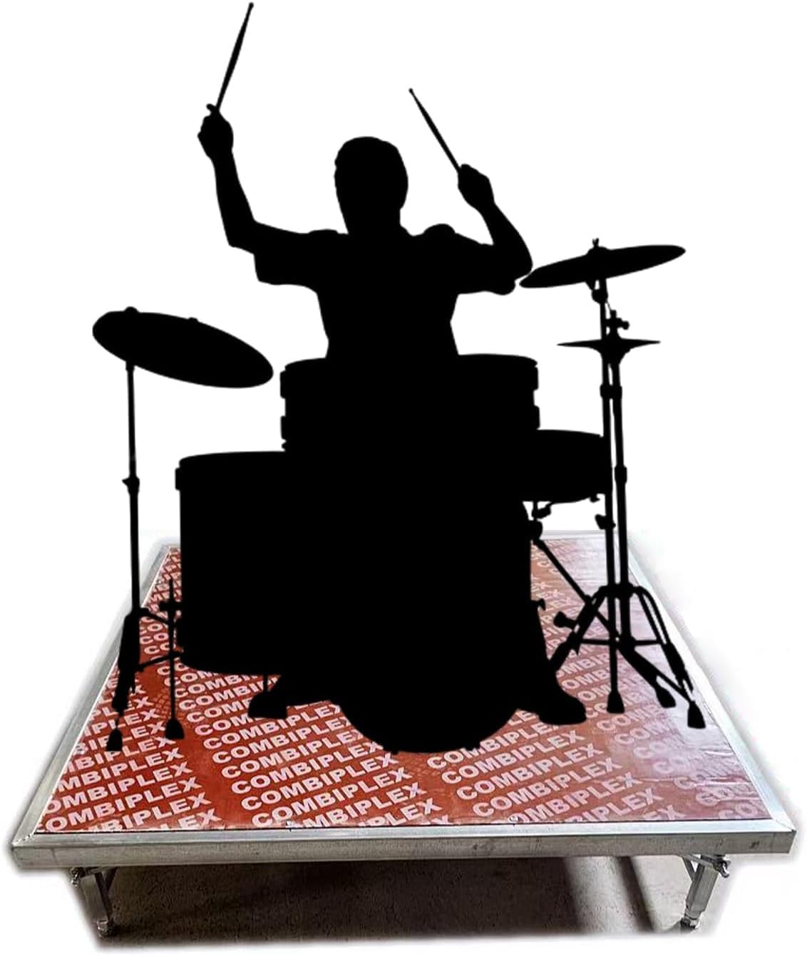 VUIKLCty Portable Folding Stage Platform Heavy-duty Mini Stage Suitable For Indoor And Outdoor Use(H 30-50cm/11.8-19.7in,128x100cm)