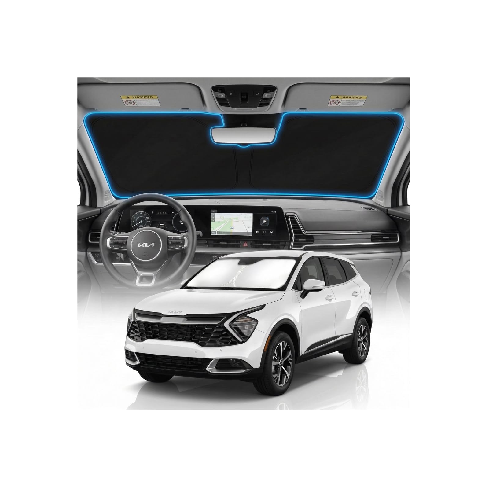 for Ford Bronco Sun Shade Windshield Cover - Custom Fit Bronco Accessories 2021-2024 2025 Sunshade Foldable UV Protection & Heat Shield Sun Visor Accessories — view 139