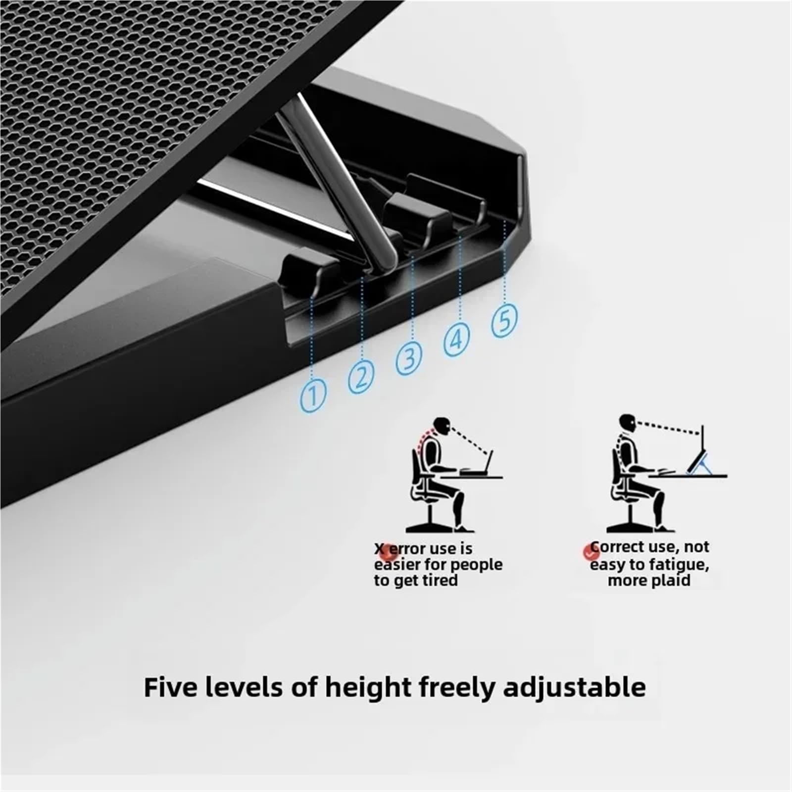 Laptop Cooler podstawka pod laptopa 13-18-calowa chłodziarka do laptopa do gier, sześć wentylatorów, regulowana prędkość wiatru, 2 porty USB,podkładka chłodząca do notebooka