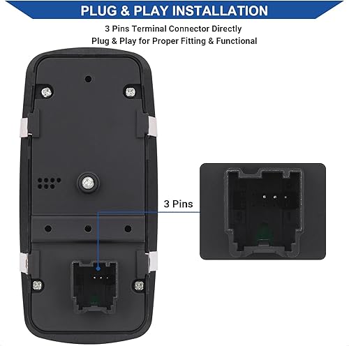 Miniatura 3 de Obaee Interruptor de ventana maestro botón de control de alimentación delantero izquierdo del lado del conductor compatible con Dodge Challenger