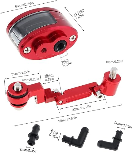 Miniatura 3 de Copa universal del depósito de aceite líquido del cilindro del embrague del freno de la motocicleta (rojo)