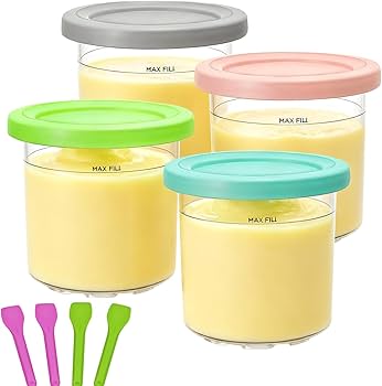 Amazon.com: Creami Pint Containers and Lids for Ninja - 4 Pack
