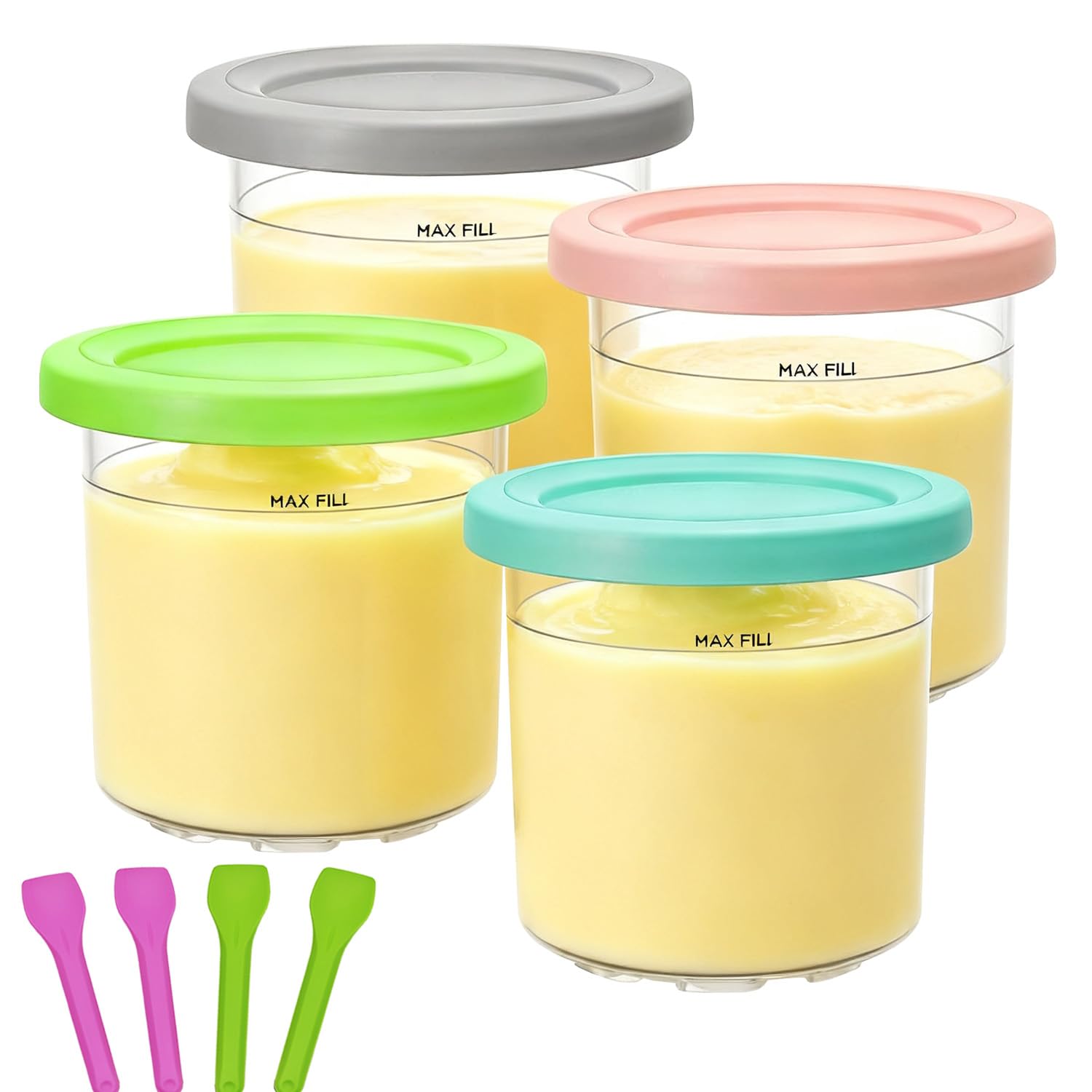 Amazon.com: Creami Pint Containers and Lids for Ninja - 4 Pack