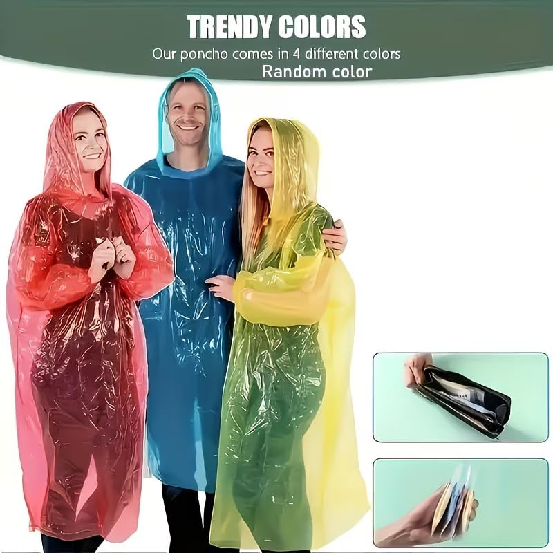 4pcs Poncho de emergencia para adultos, compacto con almacenamiento en bola para llavero, impermeable ligero para ciclismo, montañismo y deportes al aire libre miniatura 7