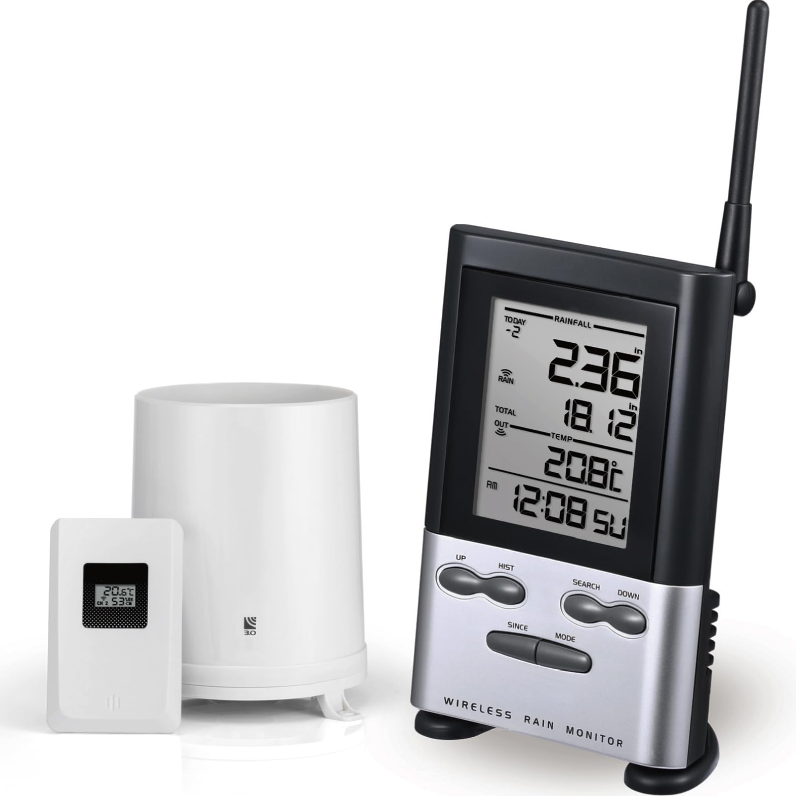 Wireless Rain Gauge Outdoor with Thermometer, Digital Rain Gauges Outdoors Best Rated with Self-Emptying & Freeze Proof, Accurate Remote Rain Measure Gauge, Automatic Outside Rain Gauge for Yard-image-5