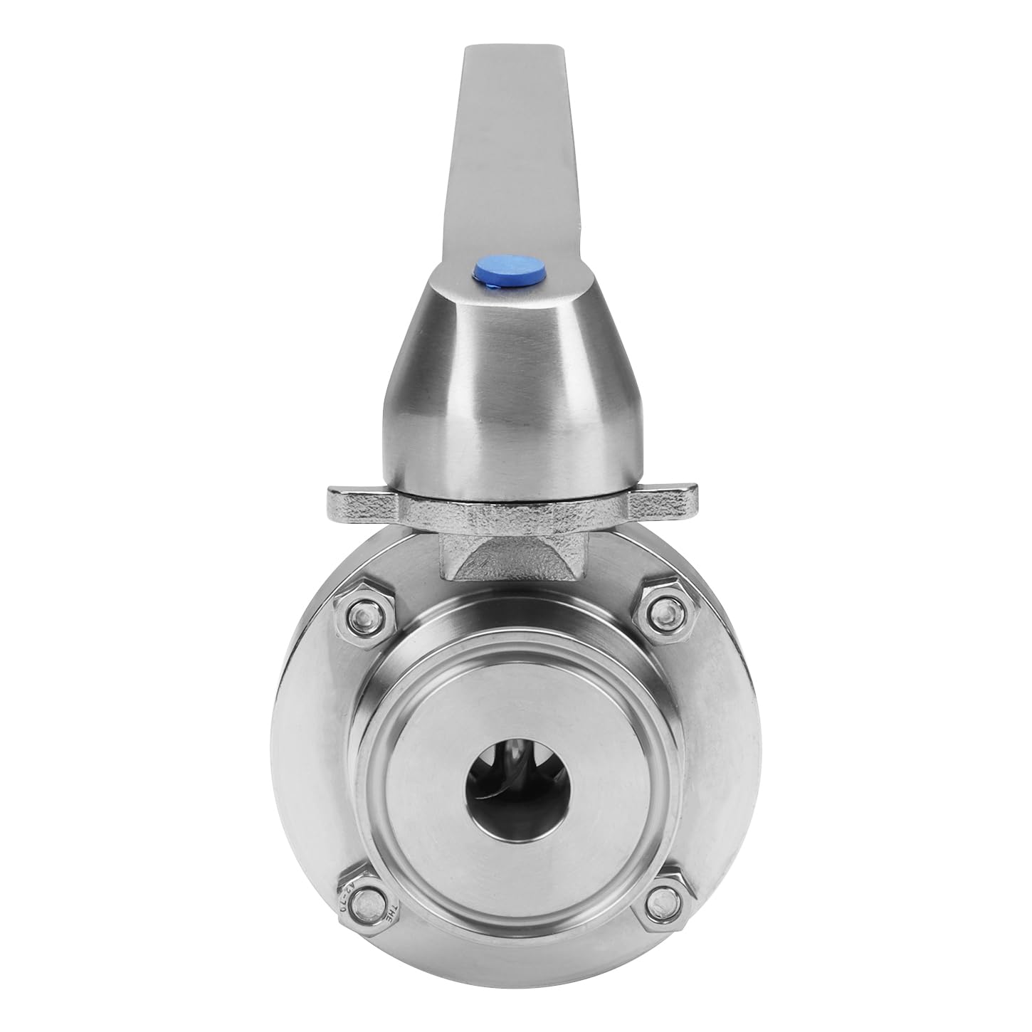 DERNORD Vanne papillon à trois pinces de 3,8 cm avec poignée de déclenchement en acier inoxydable 304 Tri Clamp Clover (tube OD de 3/4 pouce)
