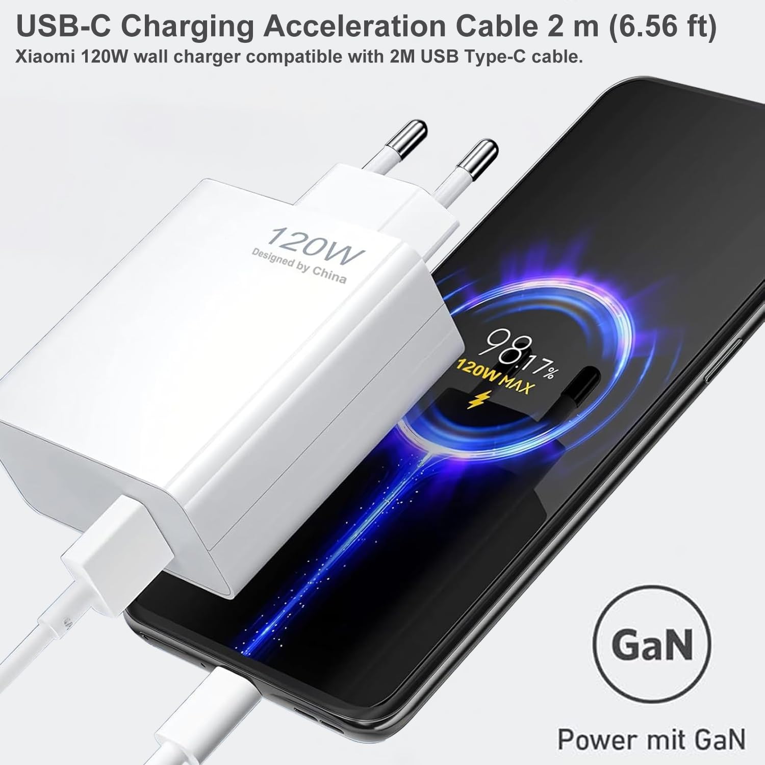 120W USB C Ladegerät Ladekabel für Xiaomi 17T Pro 17 Ultra, 15T 15TPro, 14T 14TPro, 13T Lite, 12T, Redmi Note 15 Pro+, 14Pro 14Pro+, 13Pro+, Poco F8 Ultra, X8, M8, C85 Schnellladegerät Netzteil