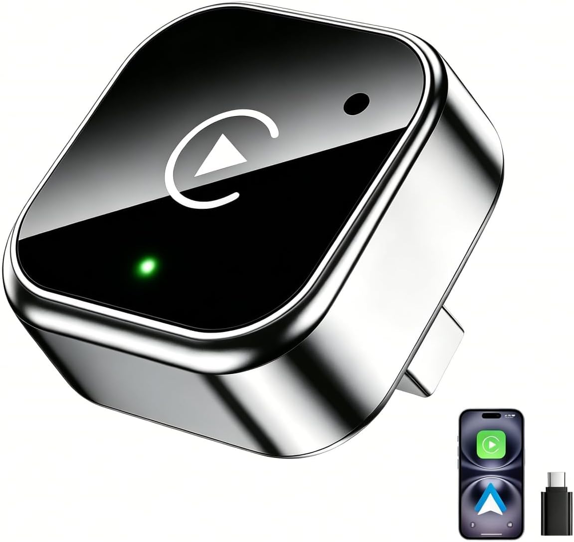 2 in 1 Wireless CarPlay Adapter, 5,8GHz Wi-Fi Niedrige Latenz, Stabile Verbindung für Verkabelte Werksautos
