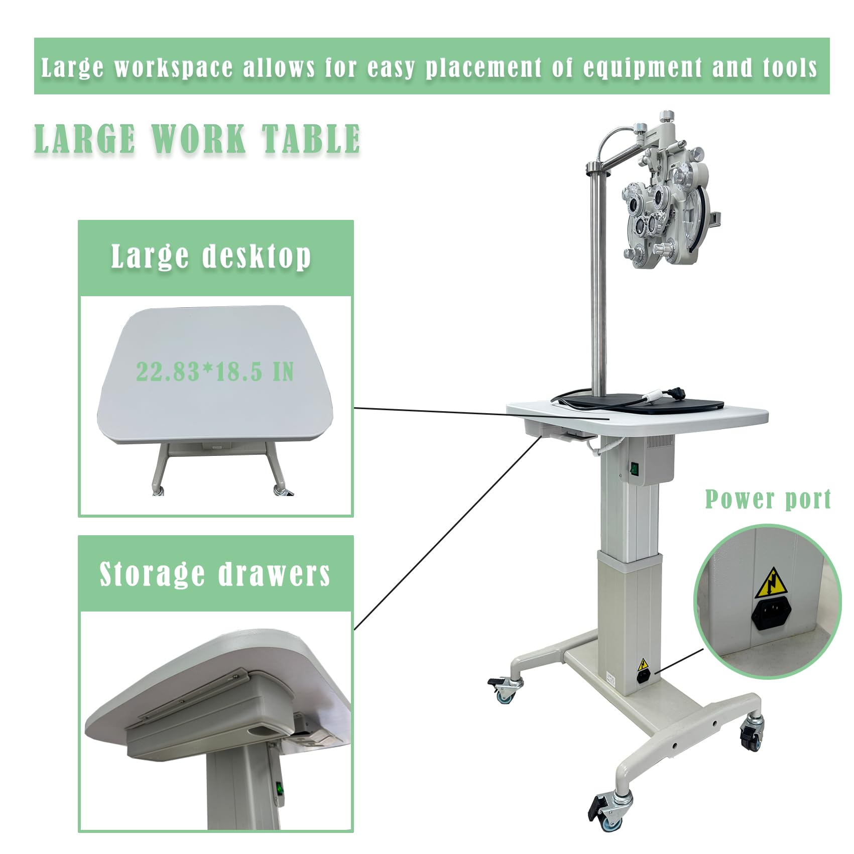 Optometry Adjustable Socket Motorized Optometry Table Motorized Optometry Instrument Table ...