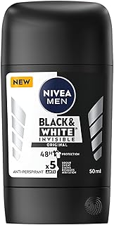 NIVEA Lápiz para hombre, color negro y blanco original, paquete de 2, 2 x 50 ml, protección 48 H