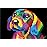 Elftoyer Paint by Numbers for Kids & Adults & Beginner, DIY Canvas Painting Gift Kits for Home Decoration - Colorful Dog 16 x 20 inch (Without Framed)