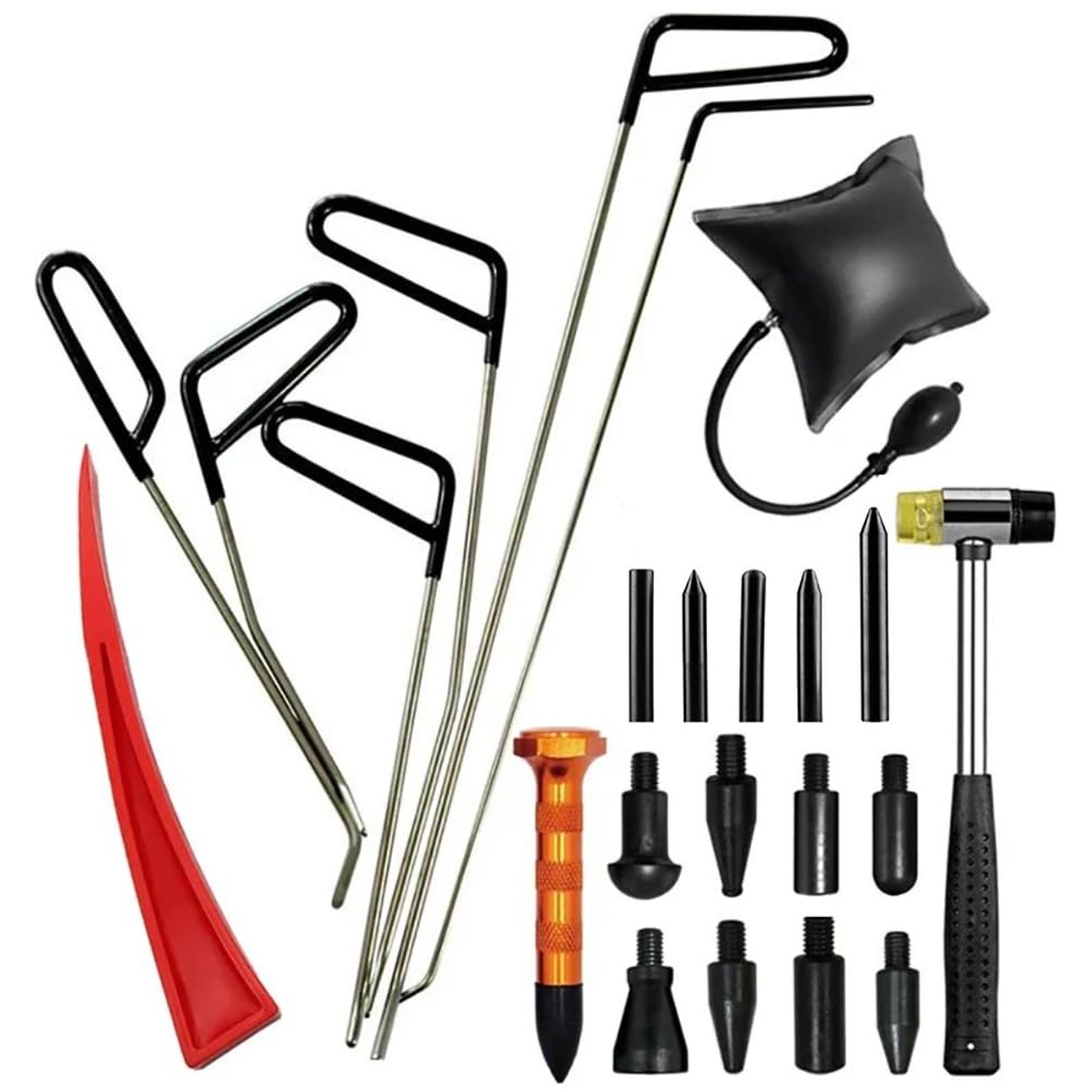 HEYOUTH Tirabolli per Carrozzeria,Levabolli Carrozzeria,Tira Bolli da Carrozzeria,23 PCS Kit per la Riparazione delle ammaccature,Dotato di 6 Ganci e riscontri sagomati per Rimuovere Le ammaccature
