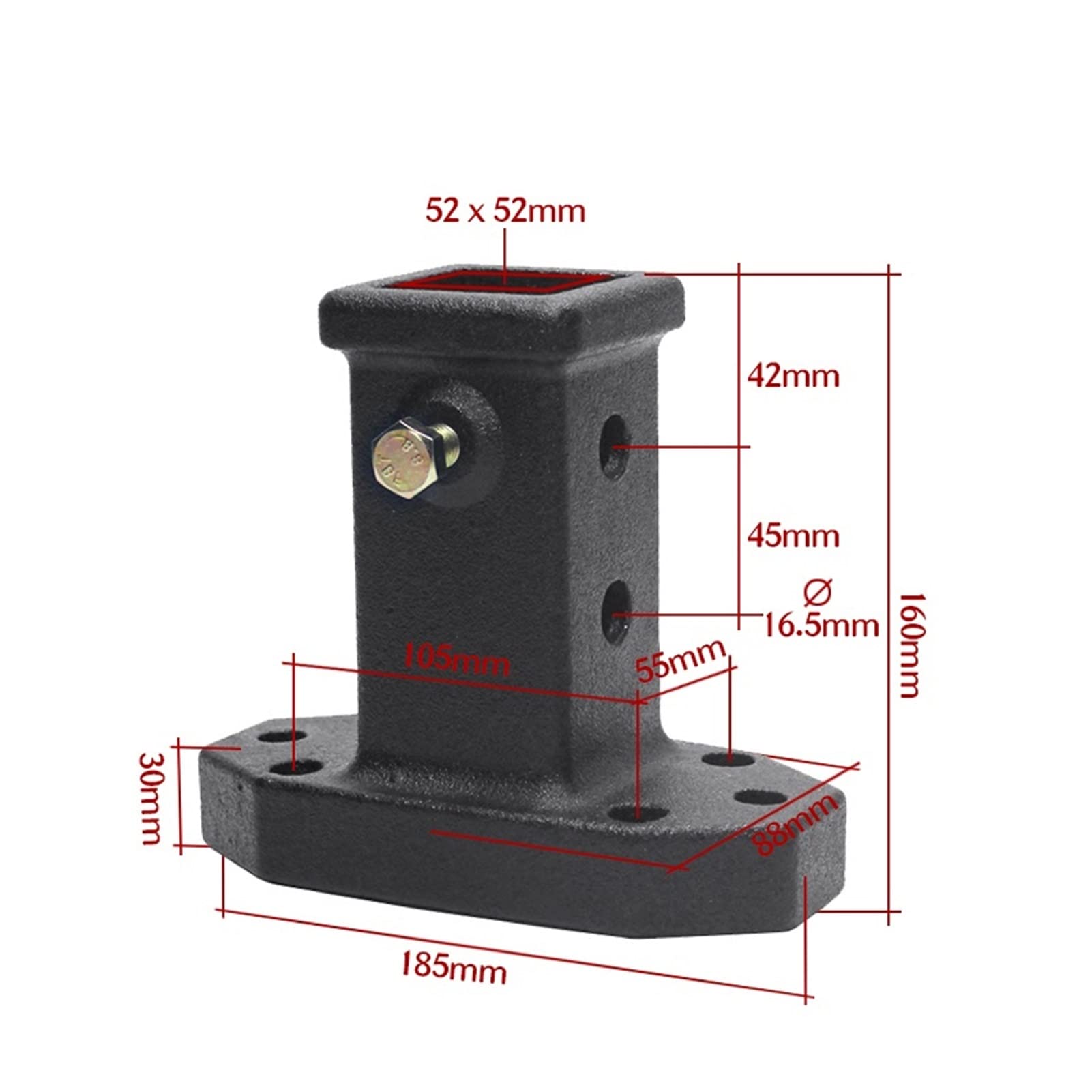 Hak holowniczy Cel specjalny 2 '' 50x50 Hood Hood Hitch Receiver Bolt na adapter Części przyczepy Akcesoria Camper Caravan Składniki