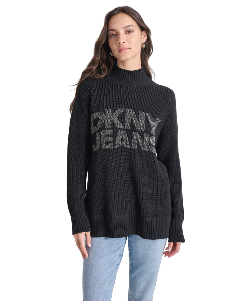 DKNY Women's Logo Printed Shaker, Black, Medium, Black, M