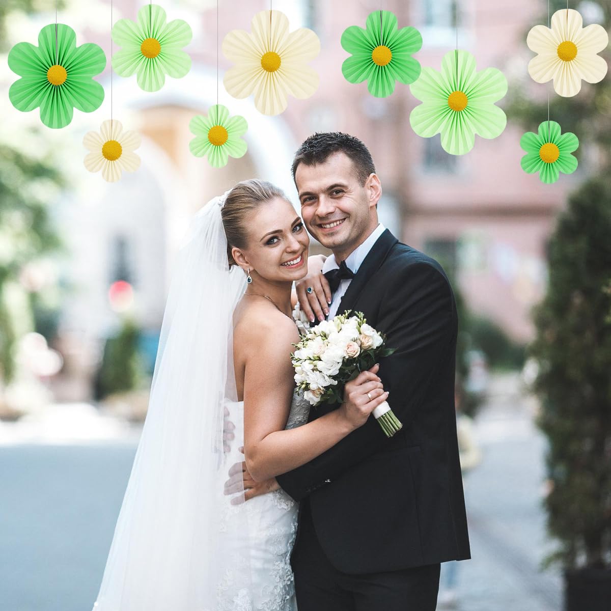 Generisch Rosa Party-papierfächer, Florale Wanddekorationen