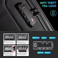 Vista 2 de BANGE Mochila para laptop Tech para hombre y mujer, Negro, Estándar, Computadora portátil