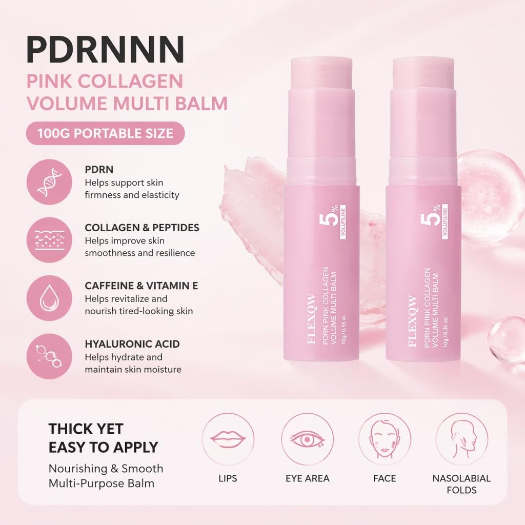 Pink Collagen Volume Multi Balm, Eye Treatment Stick with 5% Volufiline, 0.35 oz, 2 Pack