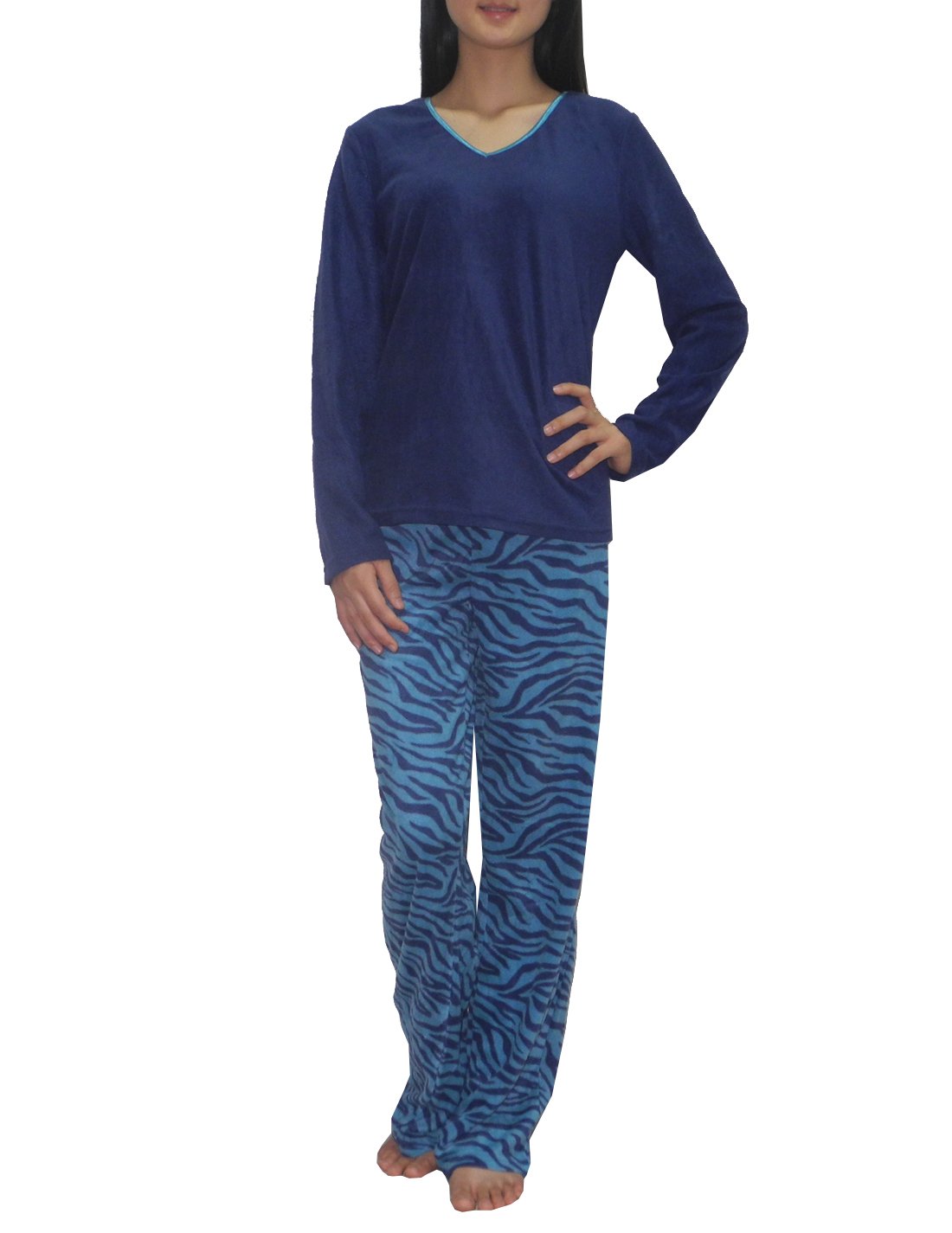 2 PCS SET: Covington Womens Polar Fleece Sleepwear / Pajama Top & Pants